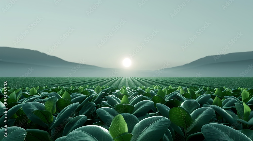 Fototapeta premium Graphic visualization of carbon offset projects, including reforestation and renewable energy investments, to achieve net-zero emissions. Illustration, Image, , Minimalism,