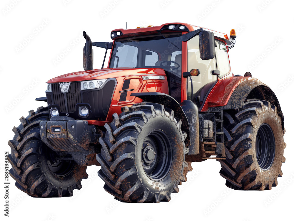 modern tractor isolated on a white background modern tractor isolated on a white background
