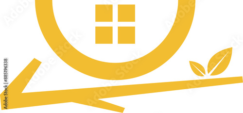 house nest logo vector illustration