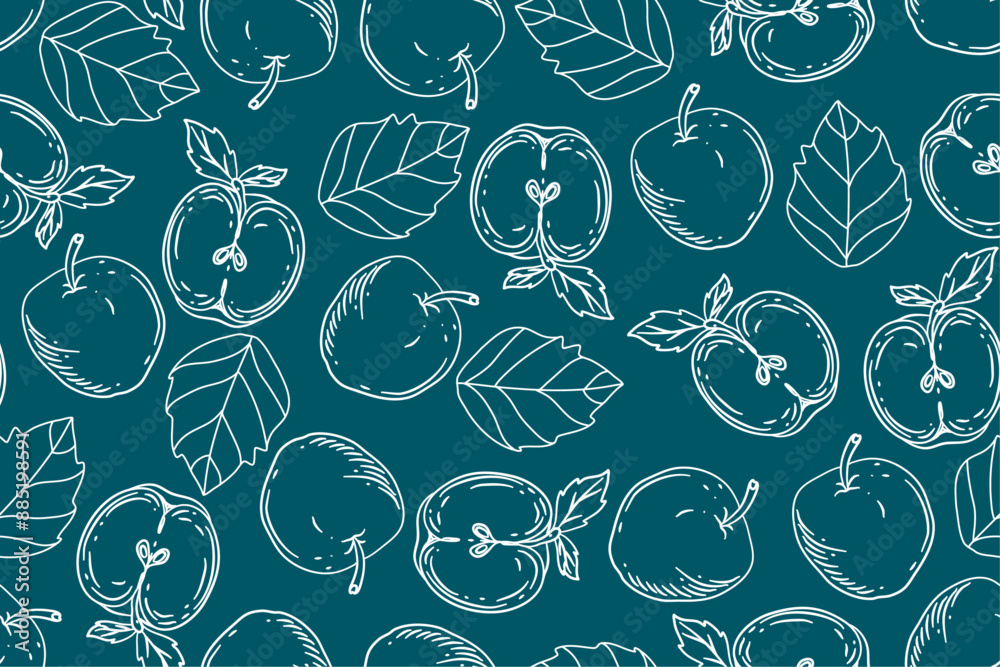 seamless pattern apple vector drawing seamless pattern apple vector drawing