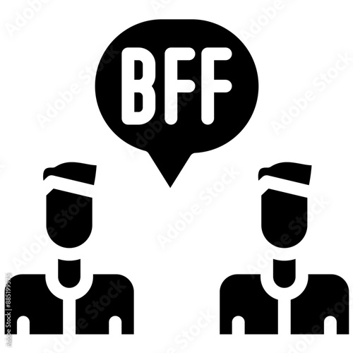 Best Friend Forever vector icon illustration of Friendship iconset.