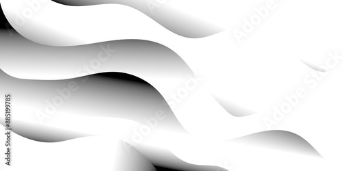 Abstract white and gray gradient wave texture layered background with blank space design dynamic wave shapes banner background design banner, pattern, wallpaper, template, Vector illustration.