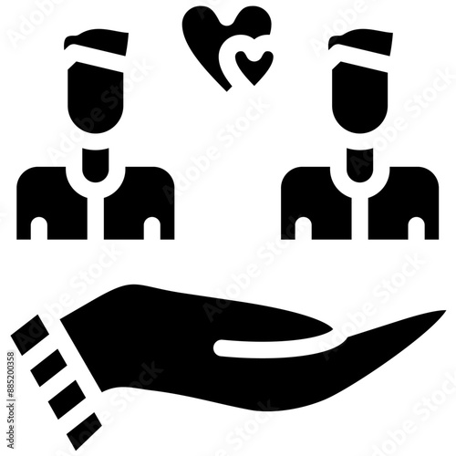 Compassion vector icon illustration of Friendship iconset.