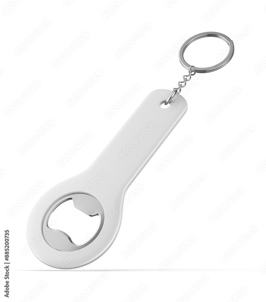 Promotional lid opener key ring blank template 3d illustration. Promotional lid opener key ring blank template 3d illustration.