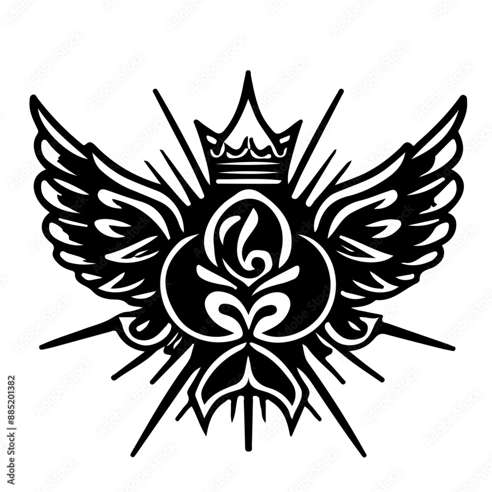 Fototapeta premium black flower tattoo design