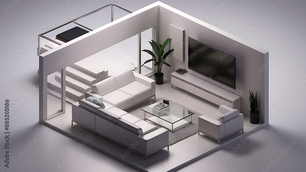 3d room isometric style background 3d room isometric style background