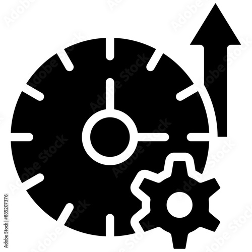 Network Uptime vector icon illustration of Networking iconset.