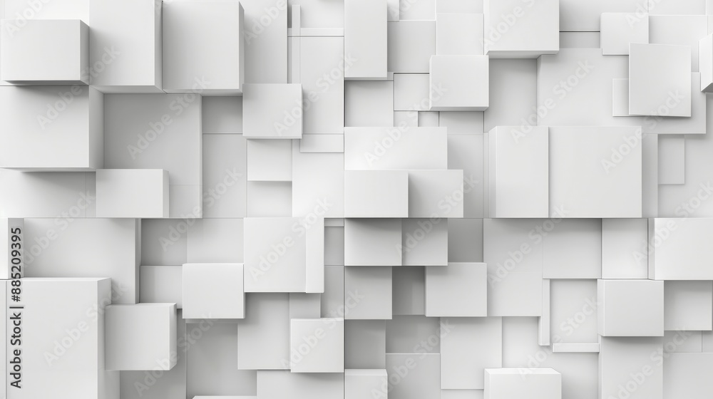 Abstract white cubes background 3D rendering. Generate AI image