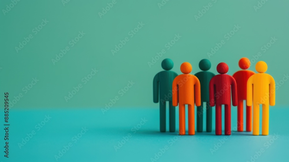 Icon of abstract figures forming a unified shape, teamwork, creative collaboration. have copy space for text, focus cover all object, deep dept of field Icon of abstract figures forming a unified shape, teamwork, creative collaboration. have copy space for text, focus cover all object, deep dept of field