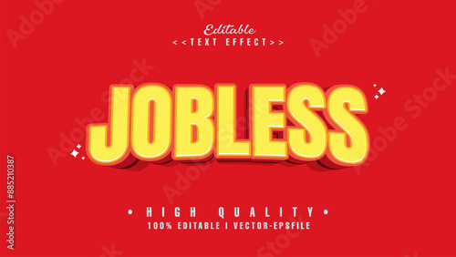 editable jobless text effect.typhography logo