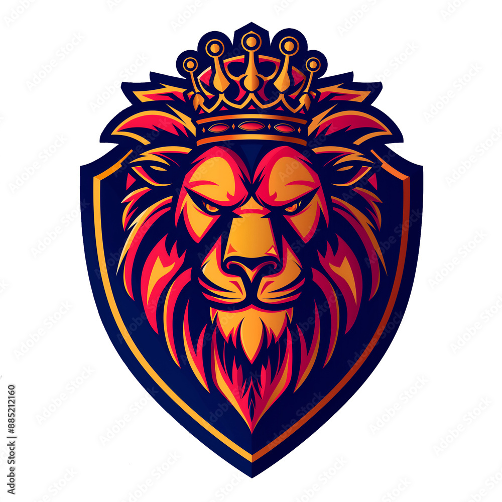 Fototapeta premium Majestic Lion Logo, Regal Colors, Powerful and Royal Concept