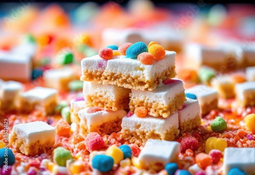 sticky marshmallows melting rice crispy treats creation, gooey, sweet, dessert, snack, homemade, chewy, confection, sugary, confectionery, soft, delicious photo