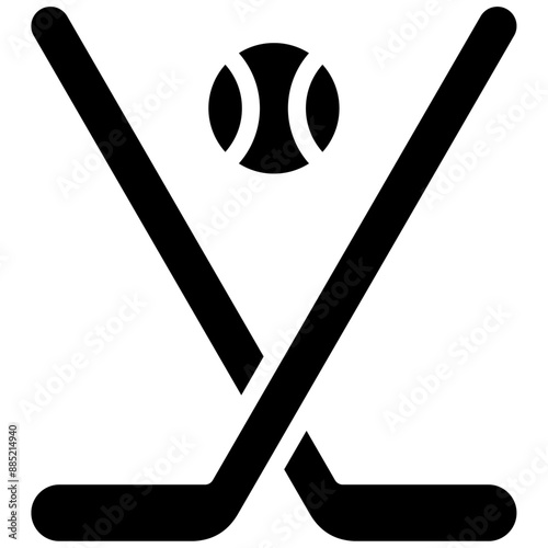 Hockey Stick vector icon illustration of Outdoor Fun iconset.