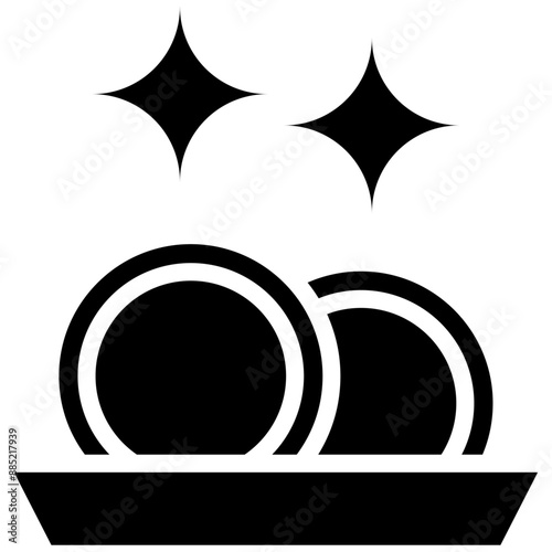 Washing Dishes vector icon illustration of Cleaning and Dusting iconset.