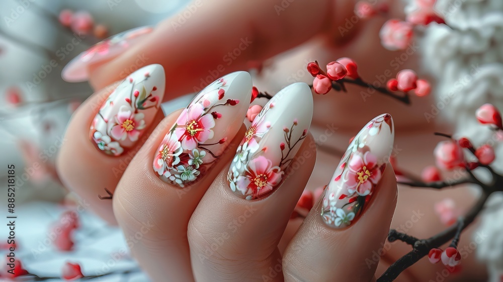 Spring manicure concept Spring manicure concept