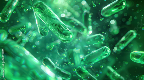 Spirulina Boosting Immune Function Concept with Vibrant Health Hologram photo