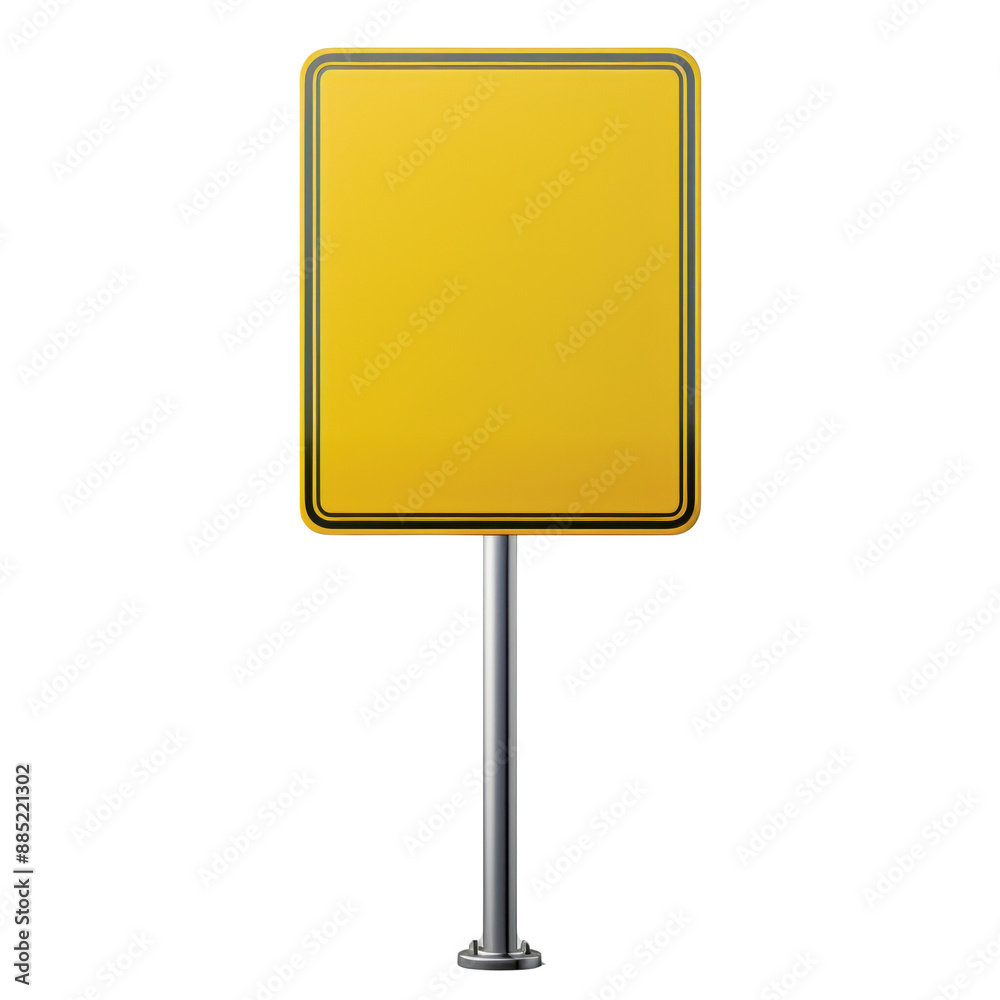 A yellow street sign, caution element, 3D render, minimalistic style A yellow street sign, caution element, 3D render, minimalistic style
