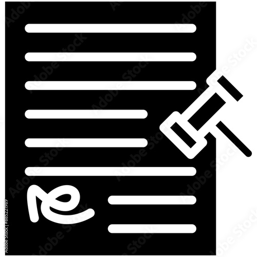 Verdict vector icon illustration of Law & Legislation iconset.