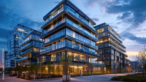 Contemporary residential building with glass façade