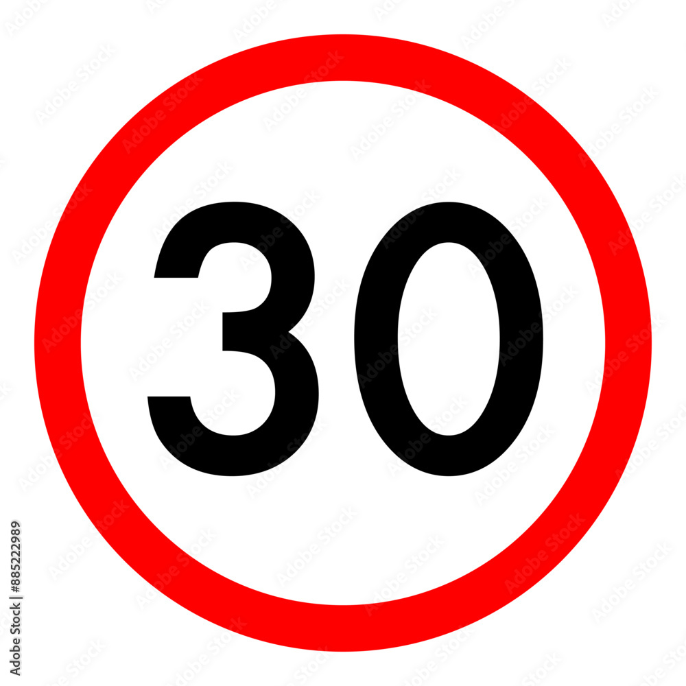 Speed limit 30 round road traffic icon Speed limit 30 round road traffic icon