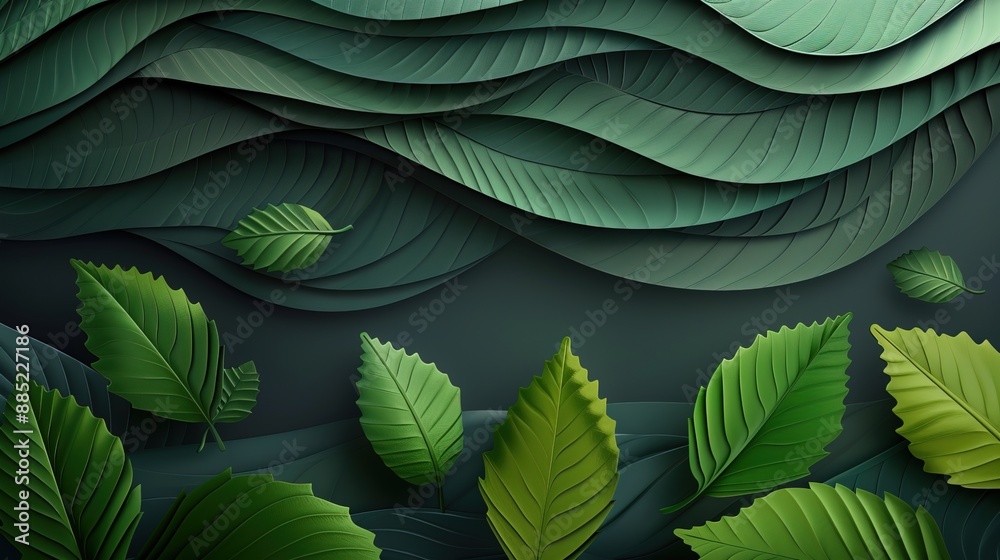 Obraz premium Abstract Bodhi leaf waves modern Background
