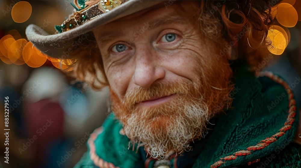 A man with a red beard and hat. A man with a red beard and hat.