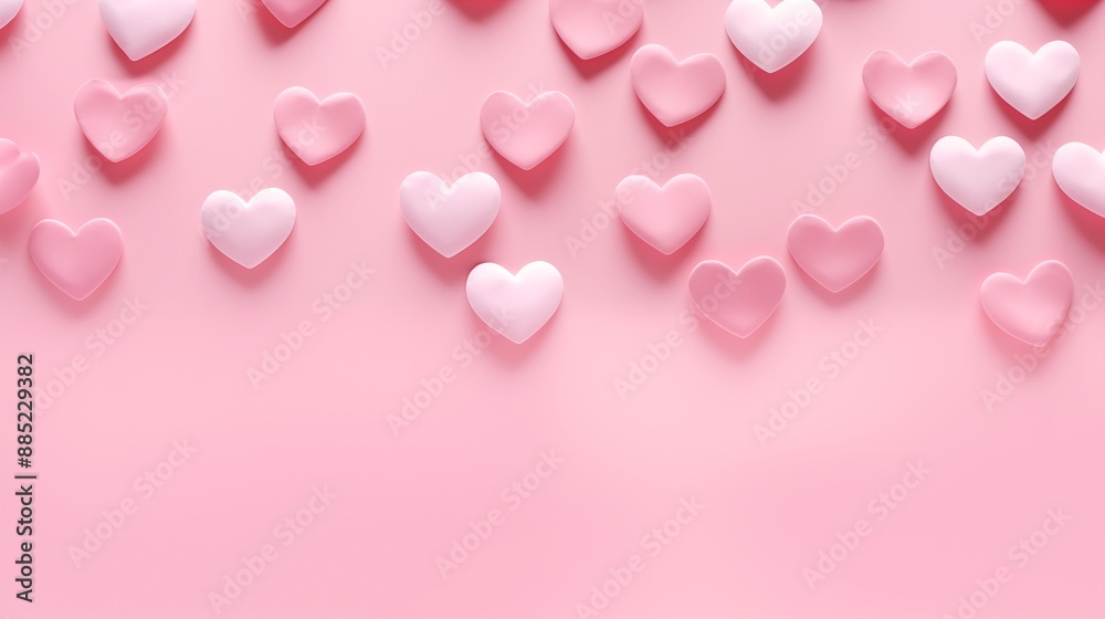 Charming Pink Hearts on a Soft Pink Background for Valentine's Day Charming Pink Hearts on a Soft Pink Background for Valentine's Day