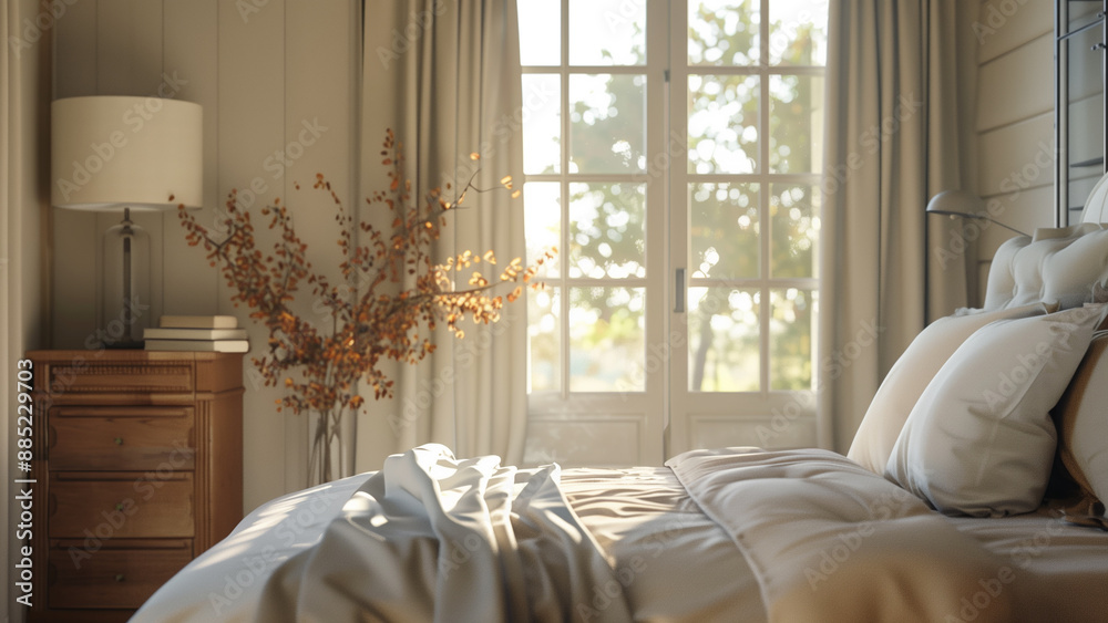 A Master Bedroom with Natural Lighting in a Barn House Style A Master Bedroom with Natural Lighting in a Barn House Style