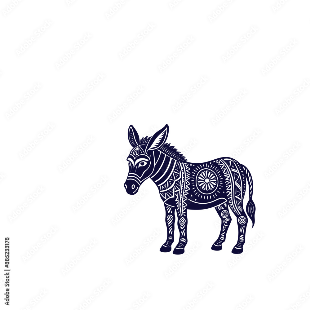 Fototapeta premium donkey silhouettes Clip art isolated vector illustration on a white background