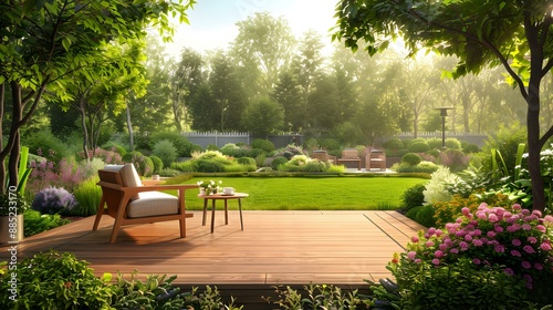 A wooden terrace with comfortable chairs img © Yelena