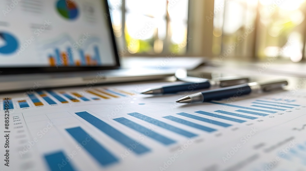 Revenue projection: A chart displays upward trending revenue figures, reflecting a promising outlook for the company's financial performance Revenue projection: A chart displays upward trending revenue figures, reflecting a promising outlook for the company's financial performance