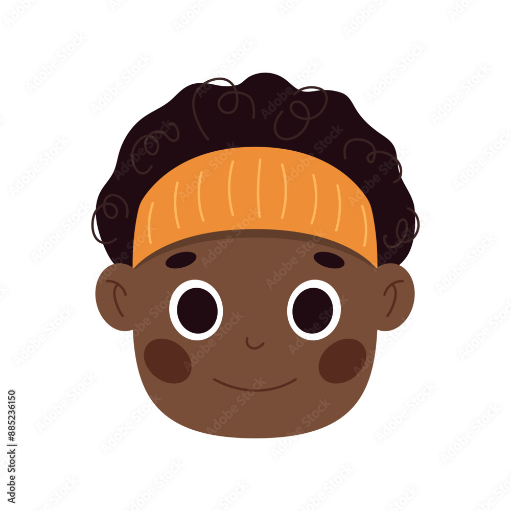 Cartoon portrait of a young athlete. Runner or fitness trainer