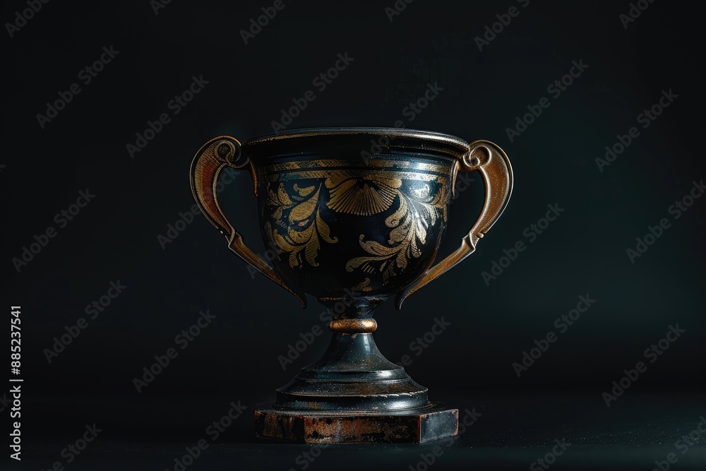Black background with trophy