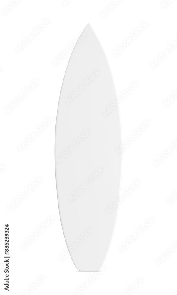 An image of a White Surfboard isolated on a white background An image of a White Surfboard isolated on a white background
