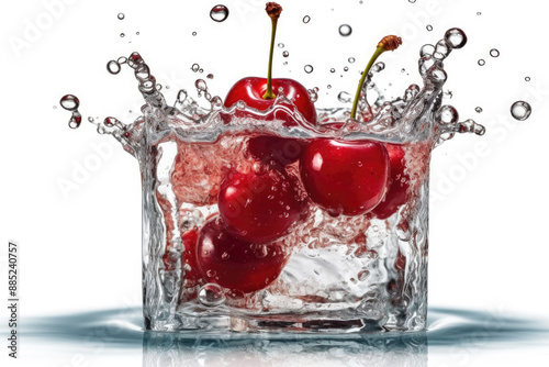 CHERRIES: Fresh Cherries in Water Splash