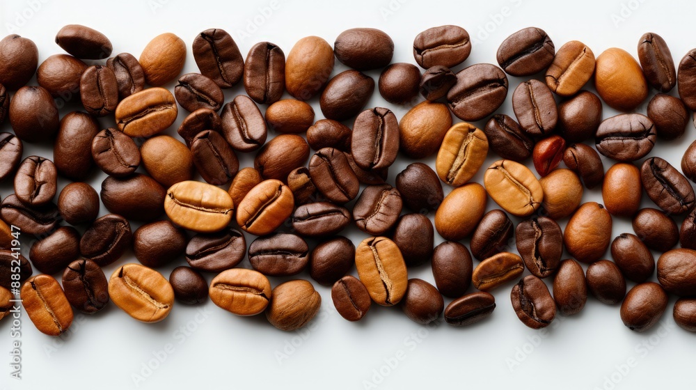 Fresh Coffee Beans Isolated on a Clean White Background Fresh Coffee Beans Isolated on a Clean White Background