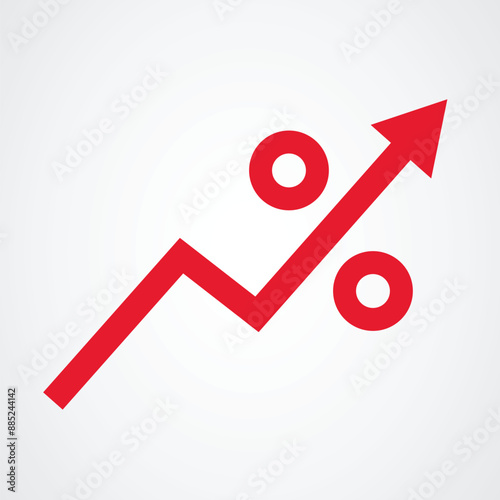 Graph showing rising inflation. The effect of the inflation rate on prices.