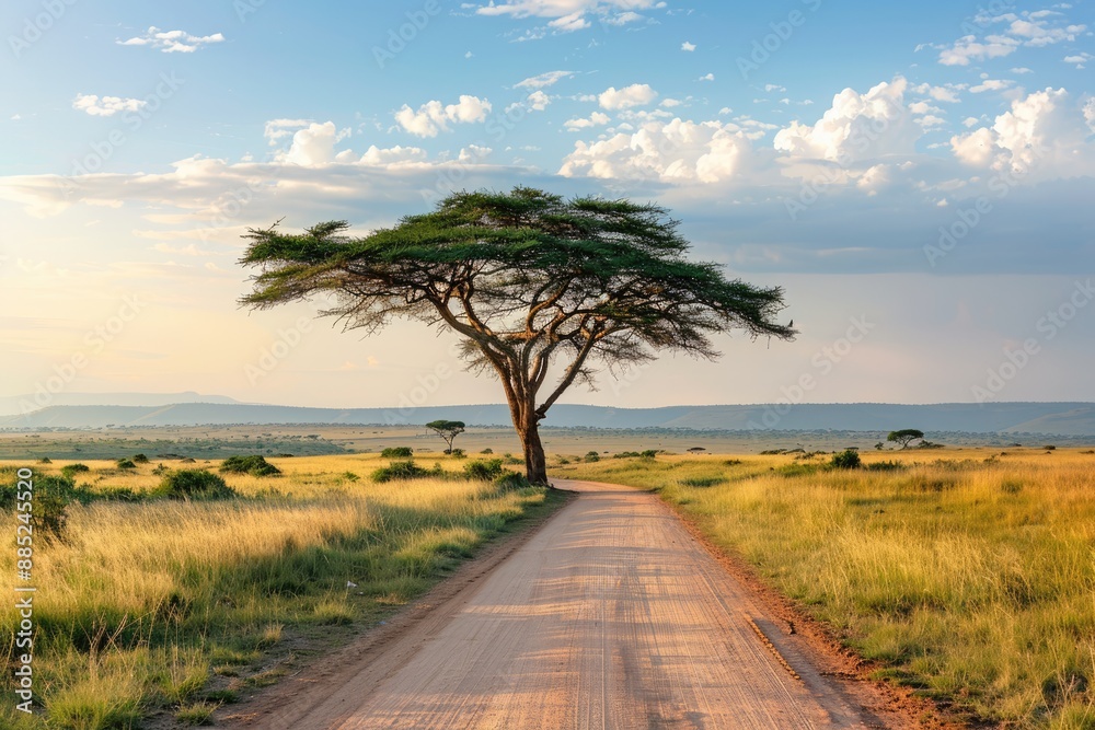 African Savanna Landscape with Solitary Tree African Savanna Landscape with Solitary Tree