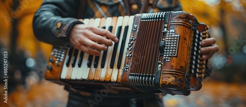 Playing the Accordion in Autumn