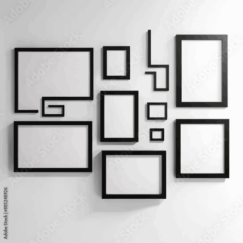Modern Art Abstract Black and White Wall Decor