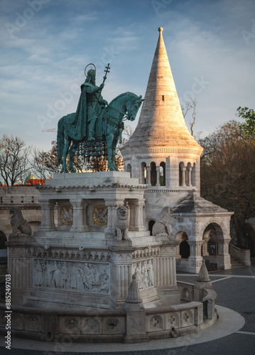 Statue of Saint Stephen I in Front of Fisherman's Bastion, Budapest