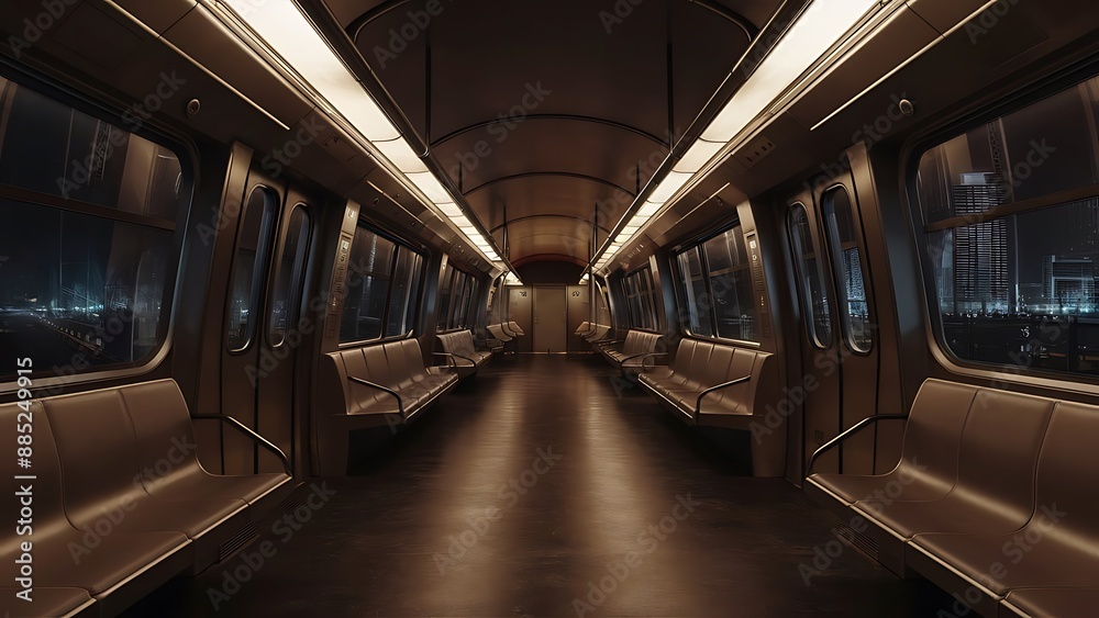 Subway car empty interior 3d rendering Subway car empty interior 3d rendering