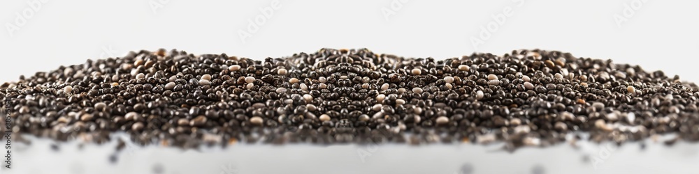 chia seeds on white background. chia seeds on white background.