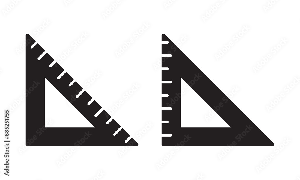 Drafting Triangle Scale Symbol. Measurement Tool for Architects Icon Set. Geometry Stationery Tool. Architectural Triangular Ruler Emblem. Drafting Triangle Scale Symbol. Measurement Tool for Architects Icon Set. Geometry Stationery Tool. Architectural Triangular Ruler Emblem.