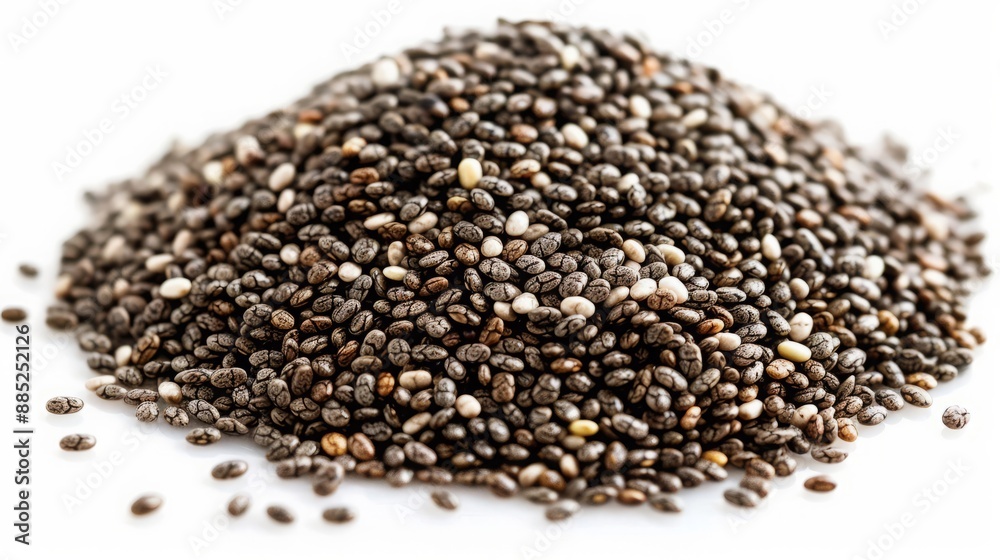 chia seeds on white background. chia seeds on white background.