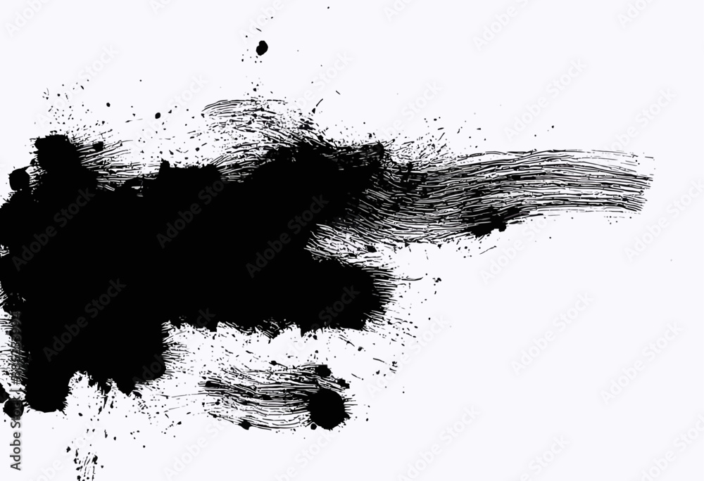 Abstract Black Spill Art Abstract Black Spill Art