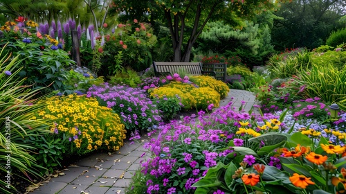 A flower garden with a variety of flower picture