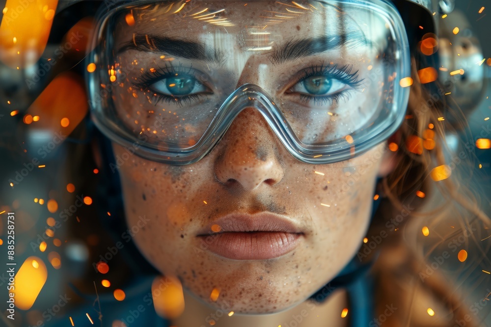 Close-up portrait of a female fabricator Close-up portrait of a female fabricator
