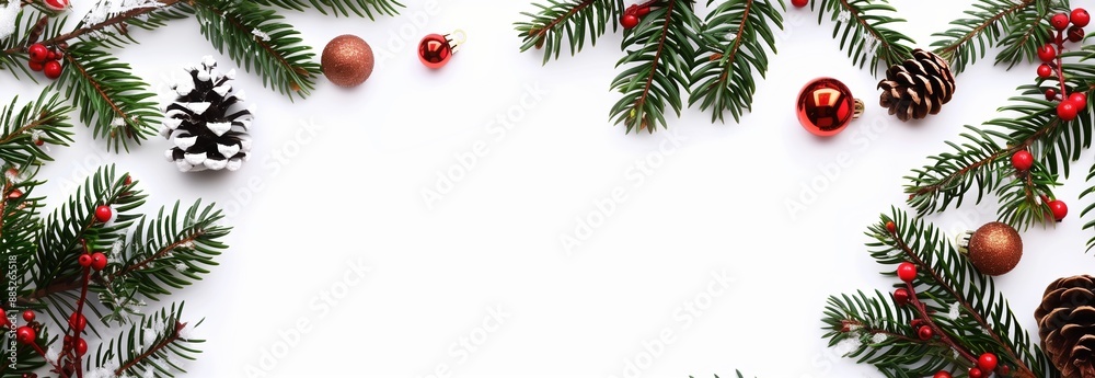 Christmas background with snow-covered pine Christmas background with snow-covered pine
