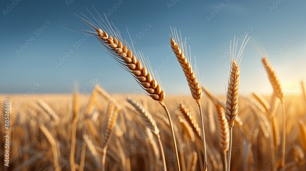 Fototapeta premium Capture the serene beauty of rural landscapes, where rolling fields and pastoral scenes evoke a sense of peace and timeless agricultural charm. Illustration, Image, , Minimalism,